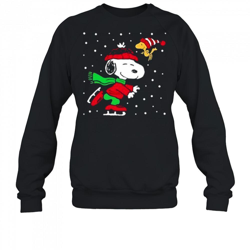 Christmas Snoopy Ice Skating Classic Cartoon Festive Winter Season Sweatshirt